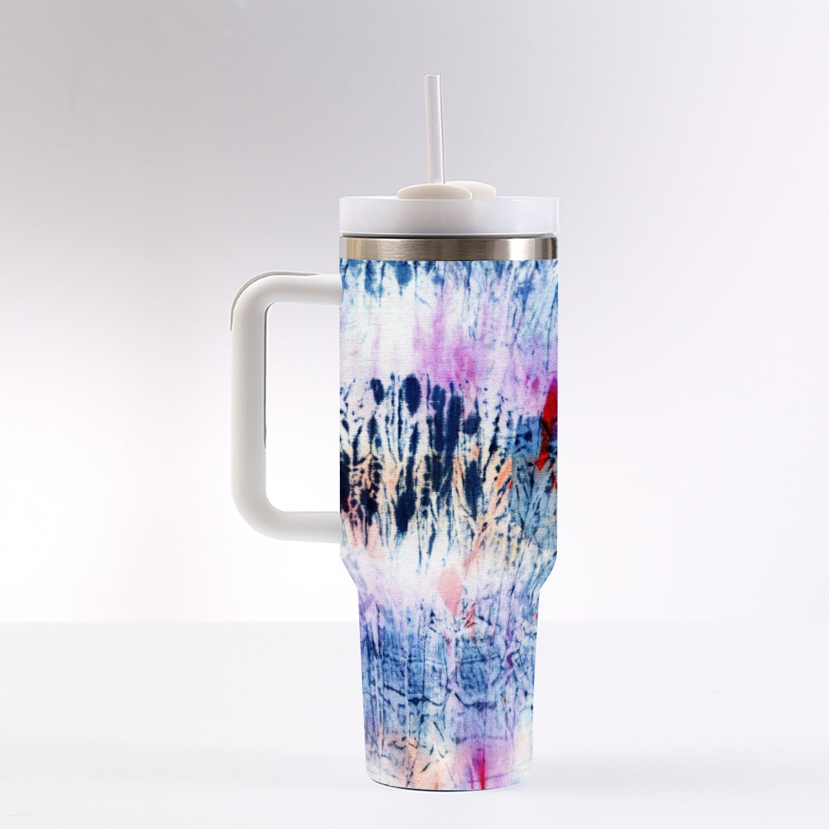 40 Oz Stainless Steel Tumbler - Insulated Travel Cup With Straw Lid & Handle