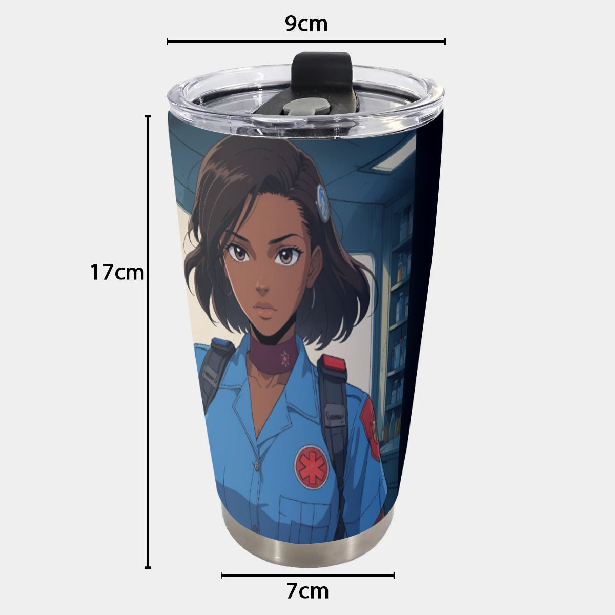 USA-EMS-BlackWoman | Personalized 20oz Stainless Steel Tumbler