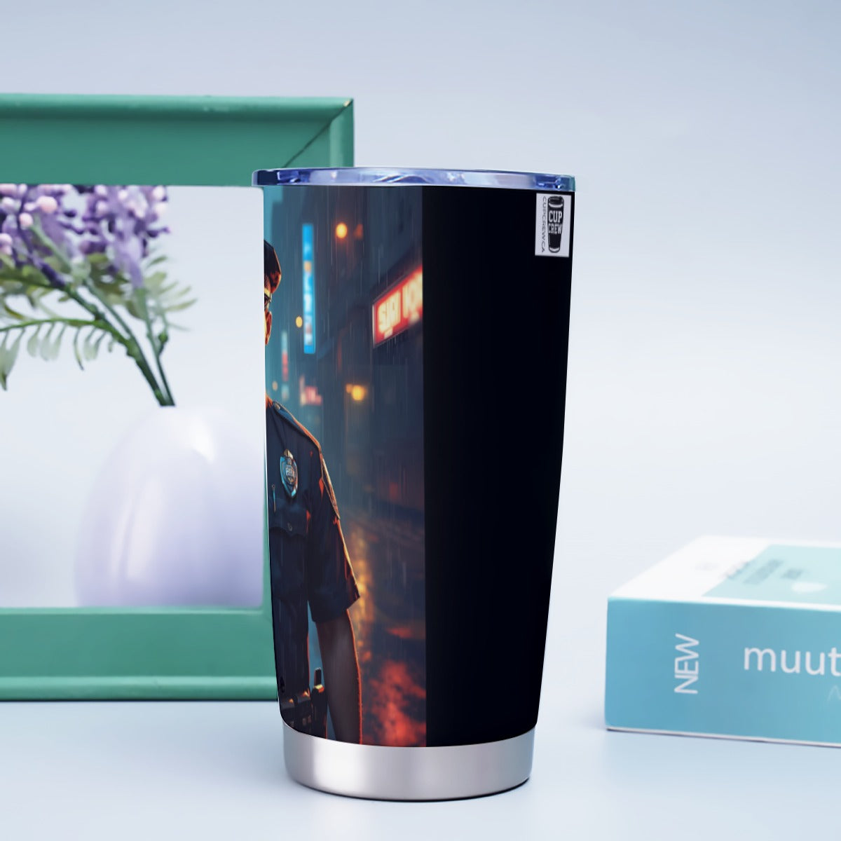 USA-POL-MaleOfficer Personalized 20oz Stainless Steel Tumbler