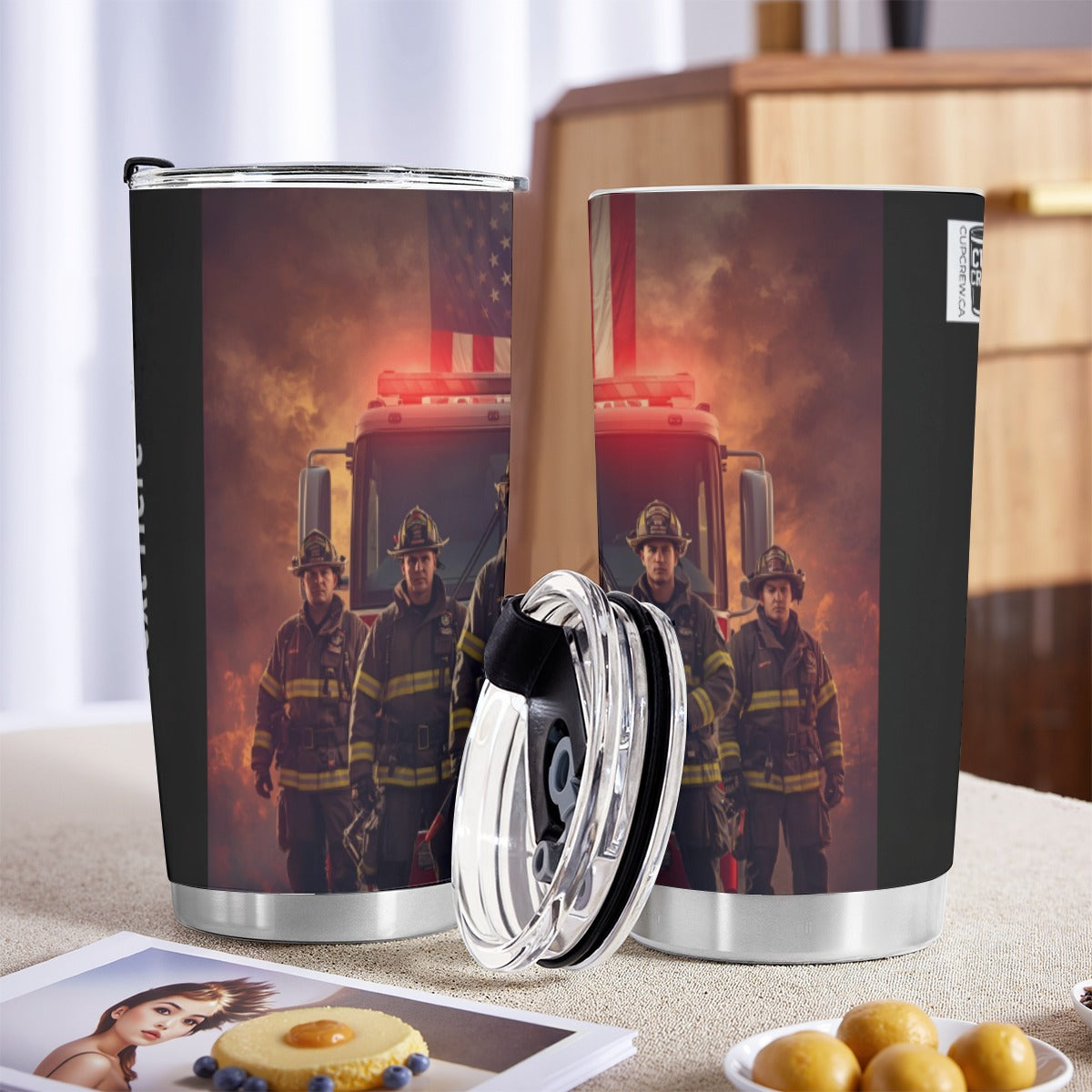 USA-FIRE-USFirefighters Personalized 20oz Stainless Steel Tumbler