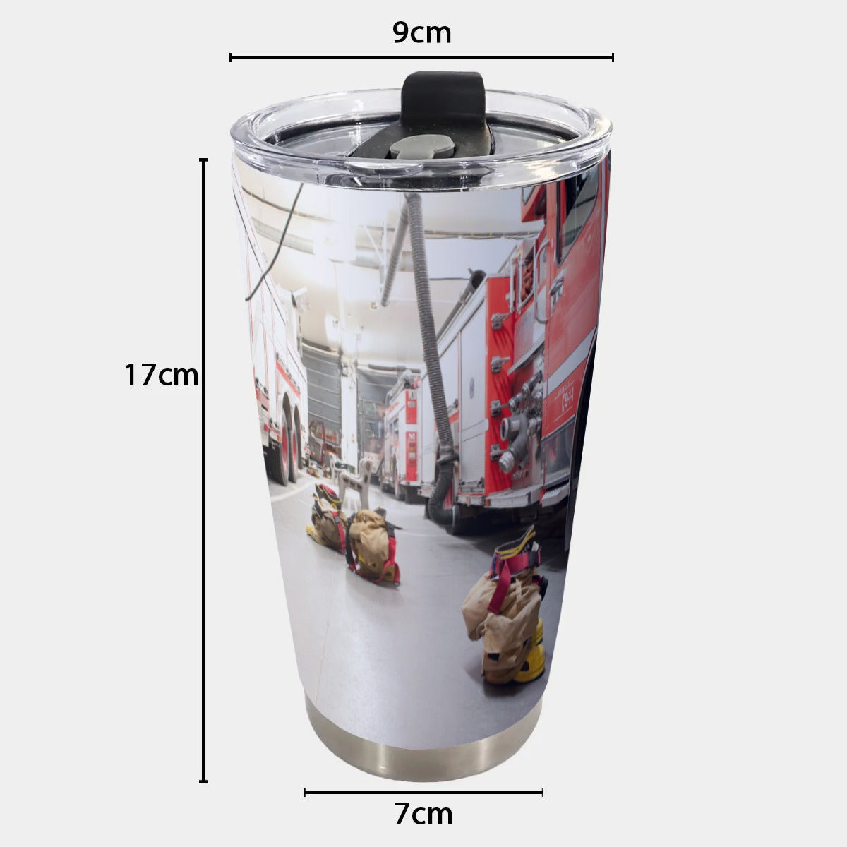 USA-FIRE-BetweenTrucks Personalized 20oz Stainless Steel Tumbler