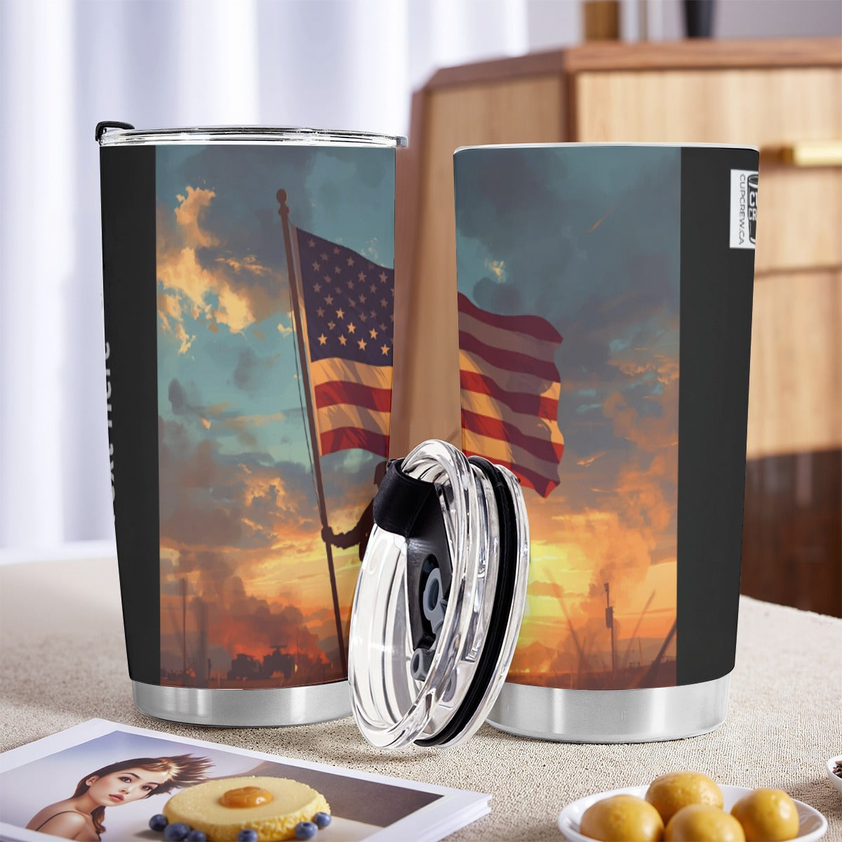 USA-MIL-USSilouette Personalized 20oz Stainless Steel Tumbler