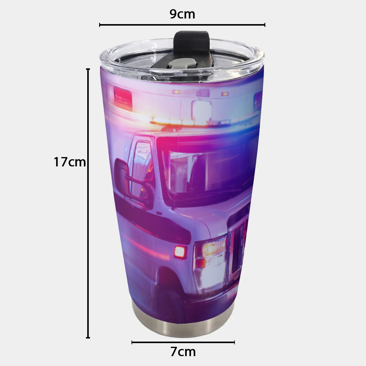 USA-EMS-Ambulance Night | Personalized 20oz Stainless Steel Tumbler