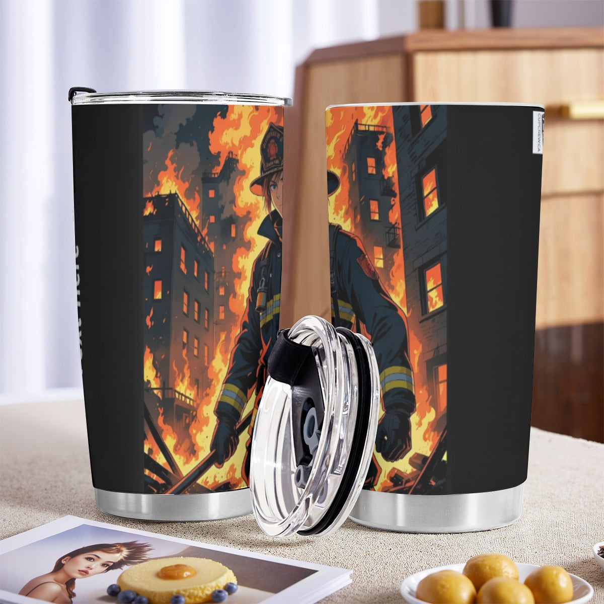 USA-FIRE-AnimeMan Personalized 20oz Stainless Steel Tumbler