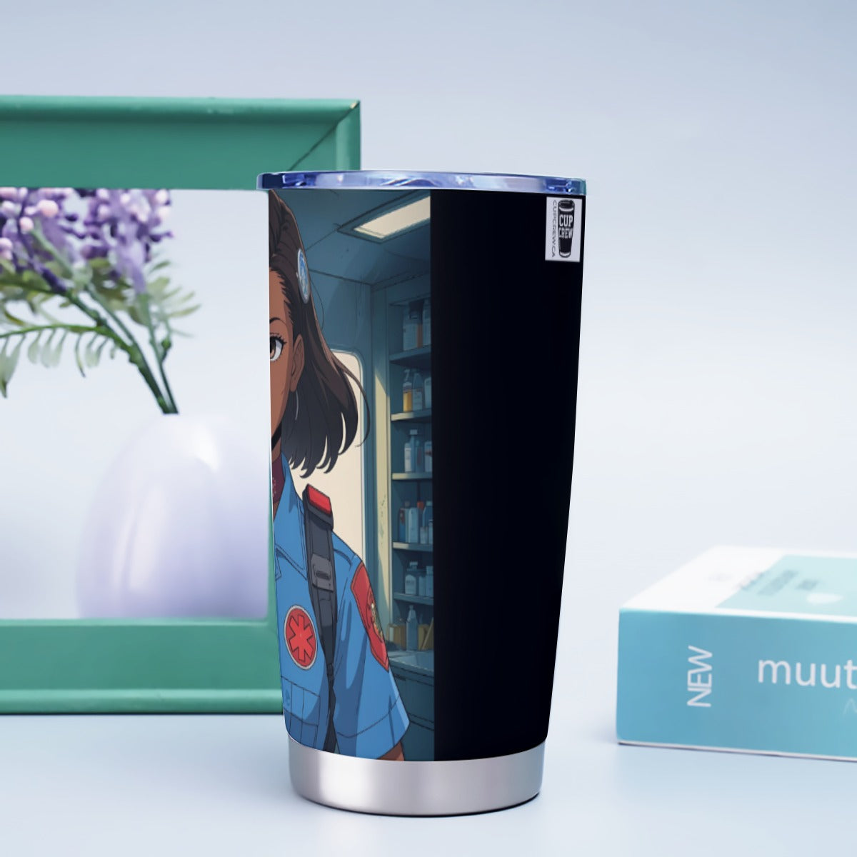 USA-EMS-BlackWoman | Personalized 20oz Stainless Steel Tumbler
