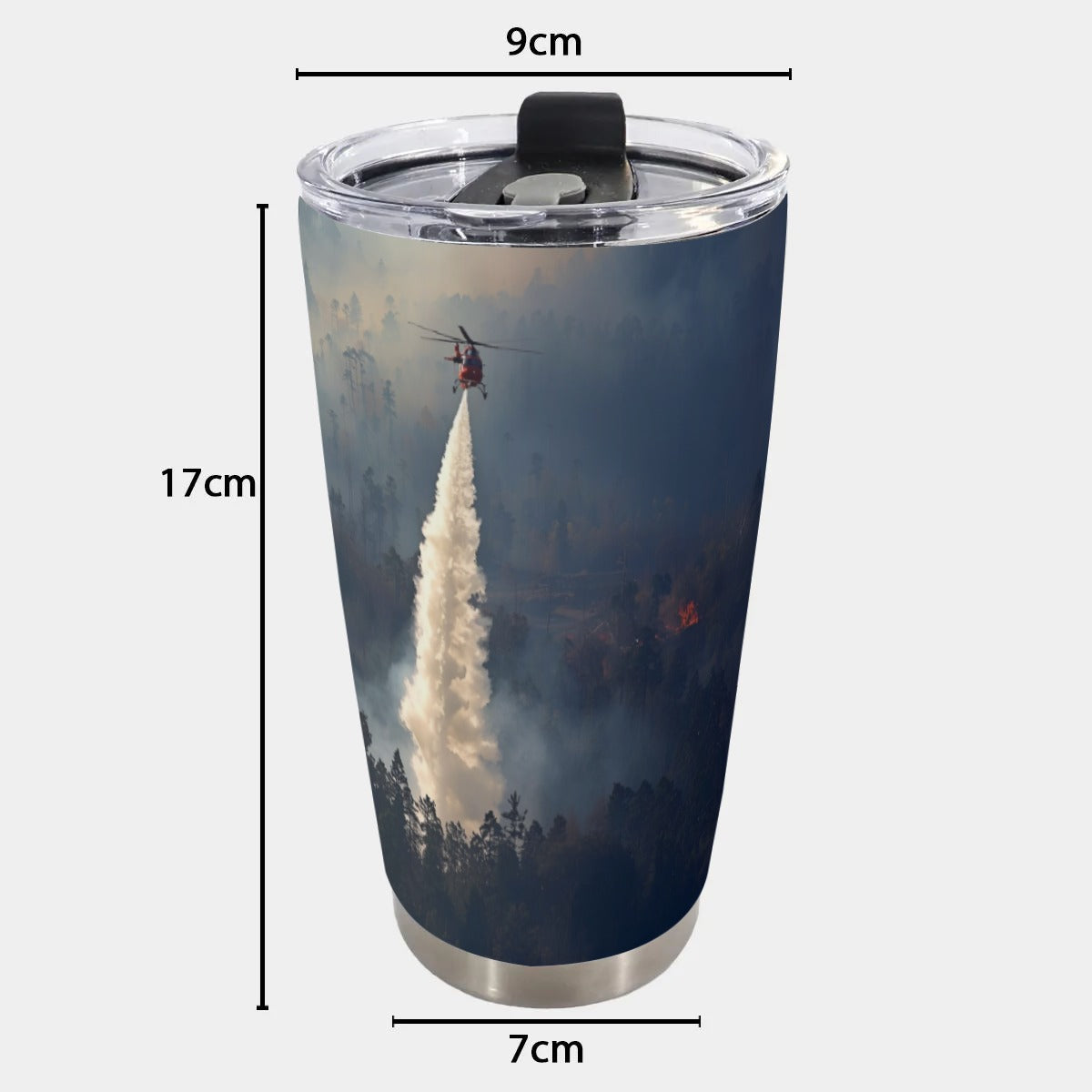 USA-FIRE-WaterDrop Personalized 20oz Stainless Steel Tumbler