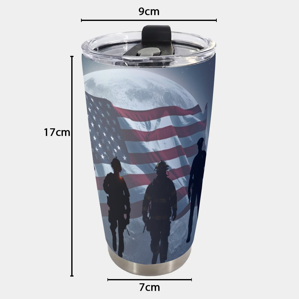 USA-US-FirstResponders Personalized 20oz Stainless Steel Tumbler