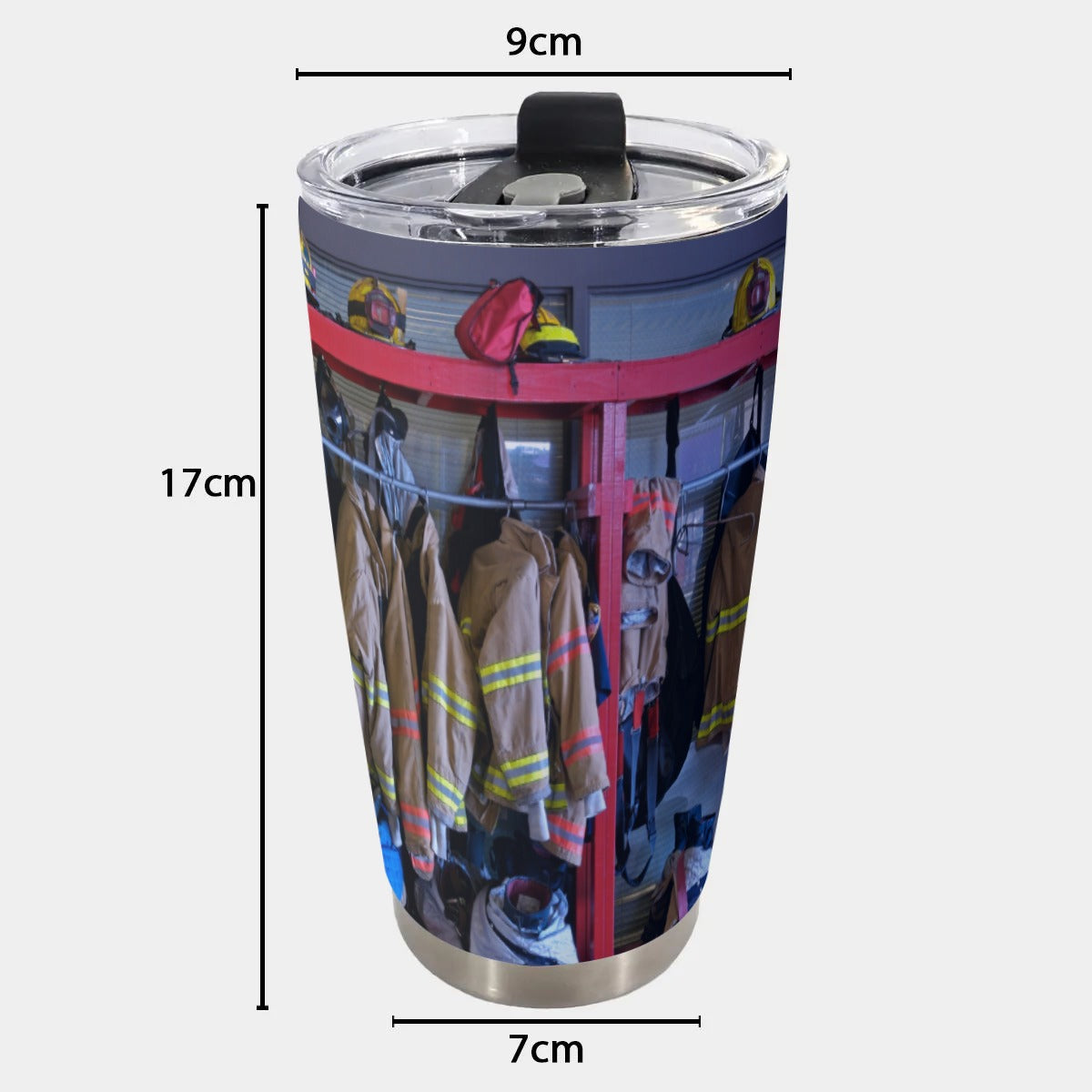 USA-FIRE-BunkerGear4 Personalized 20oz Stainless Steel Tumbler