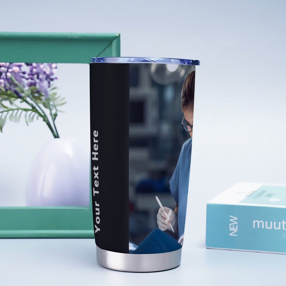 USA-NursePhotoReal Personalized 20oz Stainless Steel Tumbler