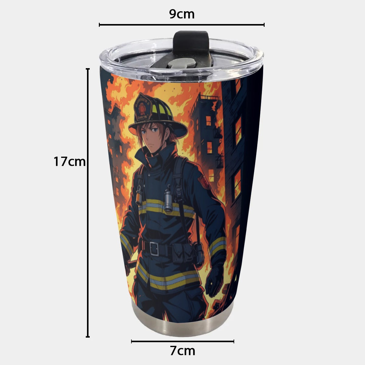 USA-FIRE-AnimeMan Personalized 20oz Stainless Steel Tumbler