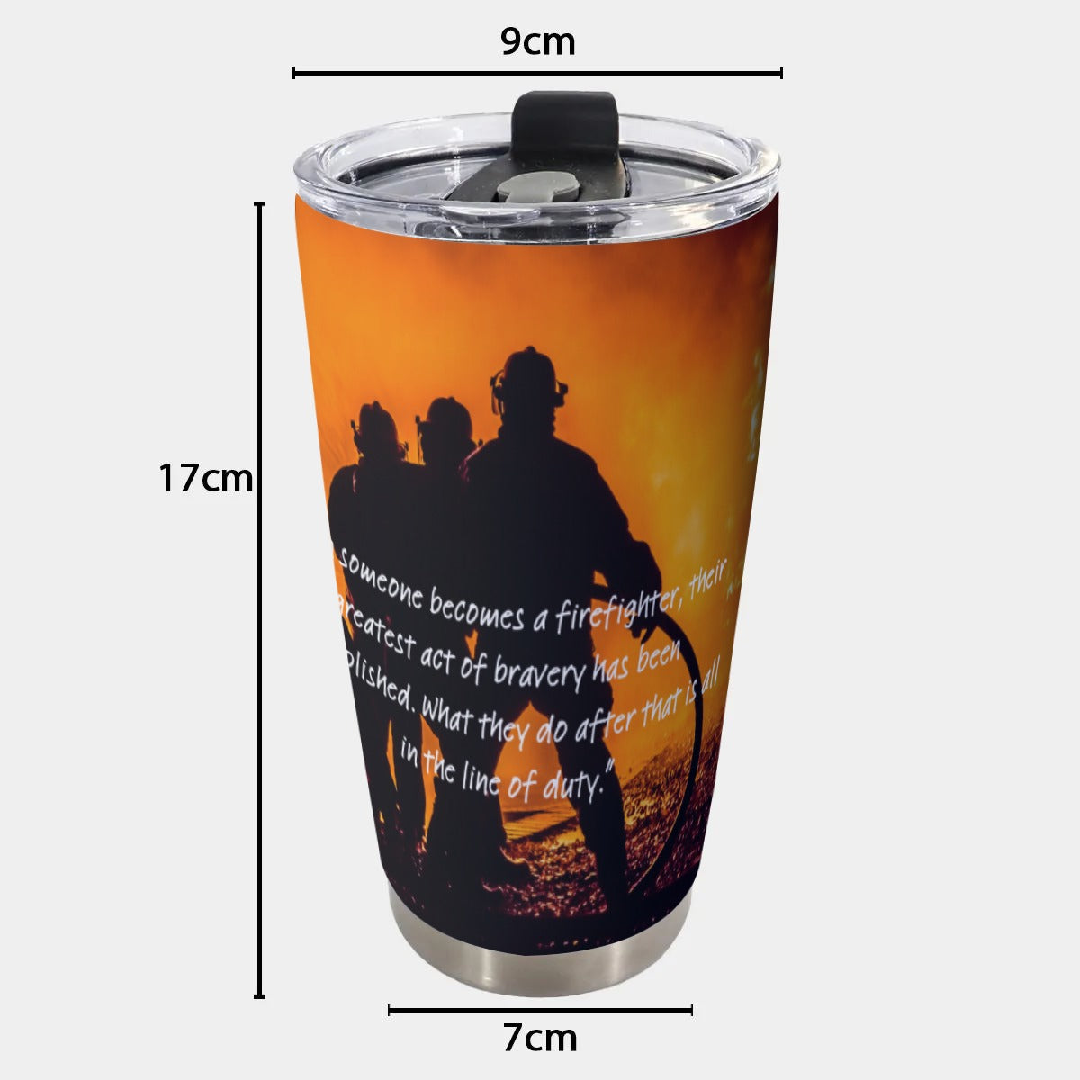 USA-FIRE-LineOfDutyQuote | Personalized 20oz Stainless Steel Tumbler