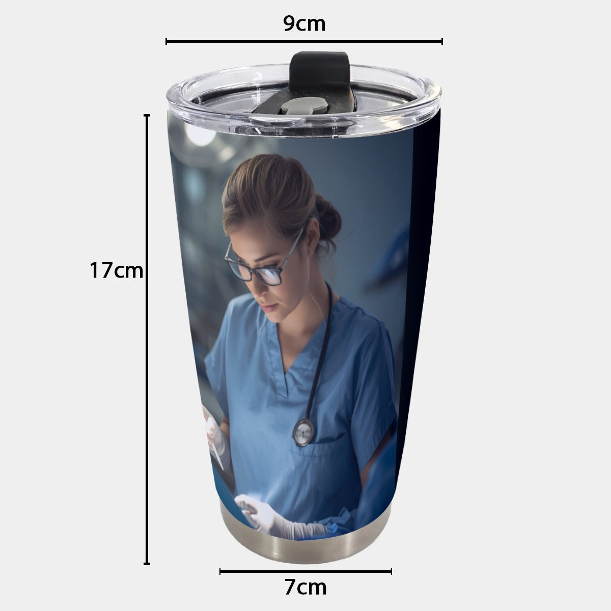 USA-NursePhotoReal Personalized 20oz Stainless Steel Tumbler