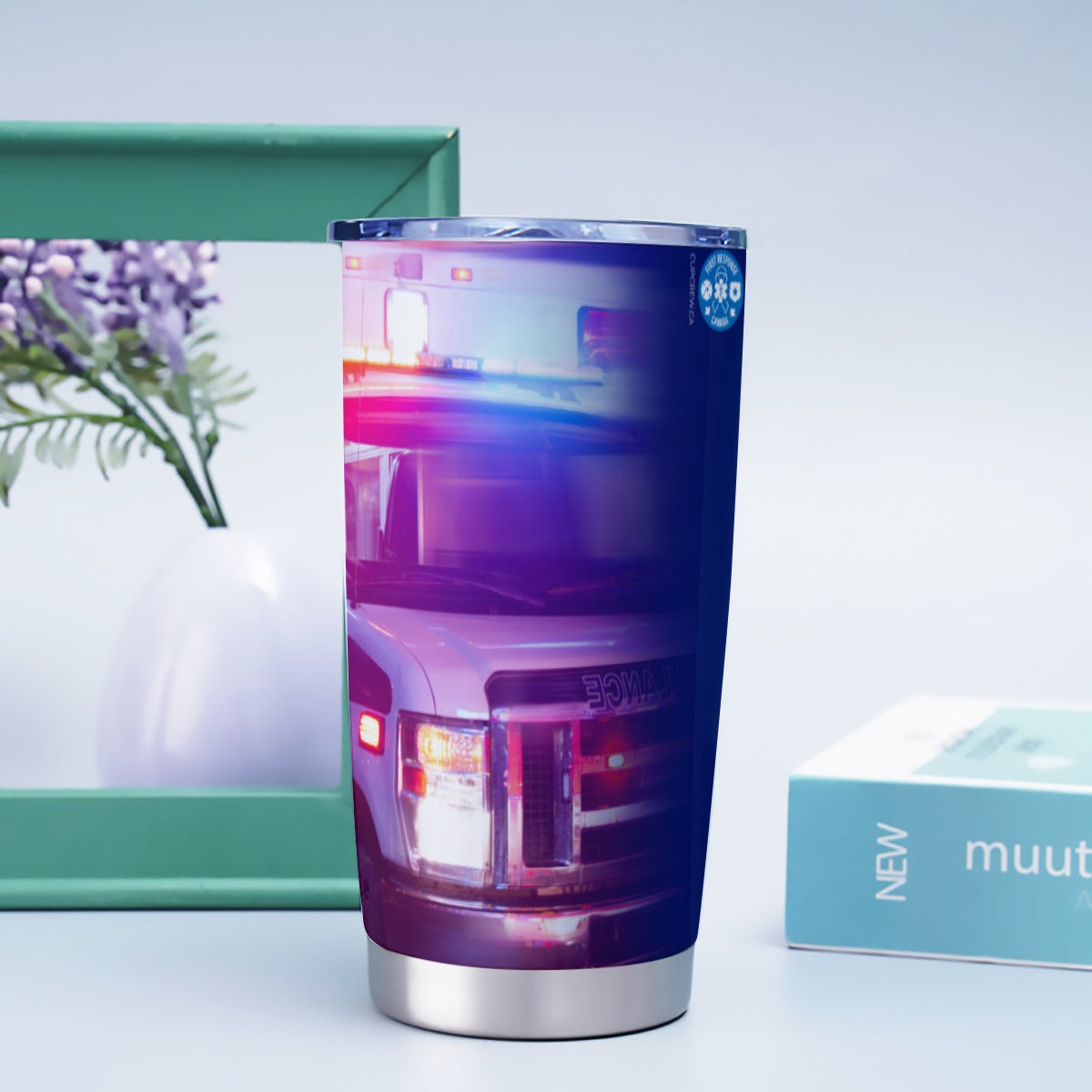 USA-EMS-Ambulance Night | Personalized 20oz Stainless Steel Tumbler