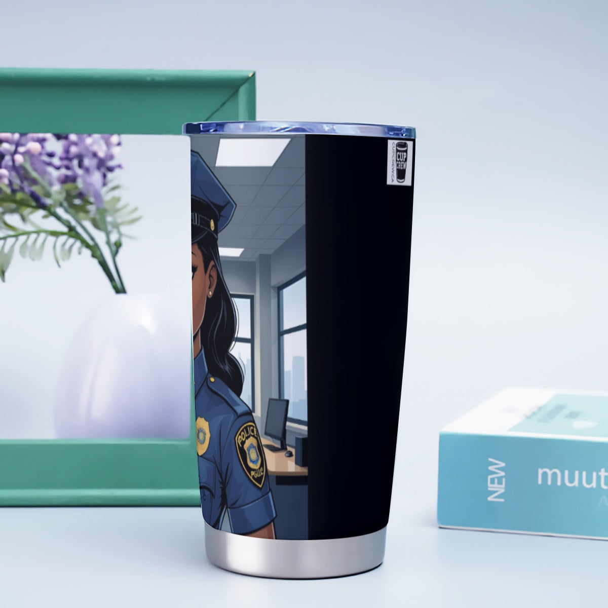 USA-POL-BlackFemale Personalized 20oz Stainless Steel Tumbler