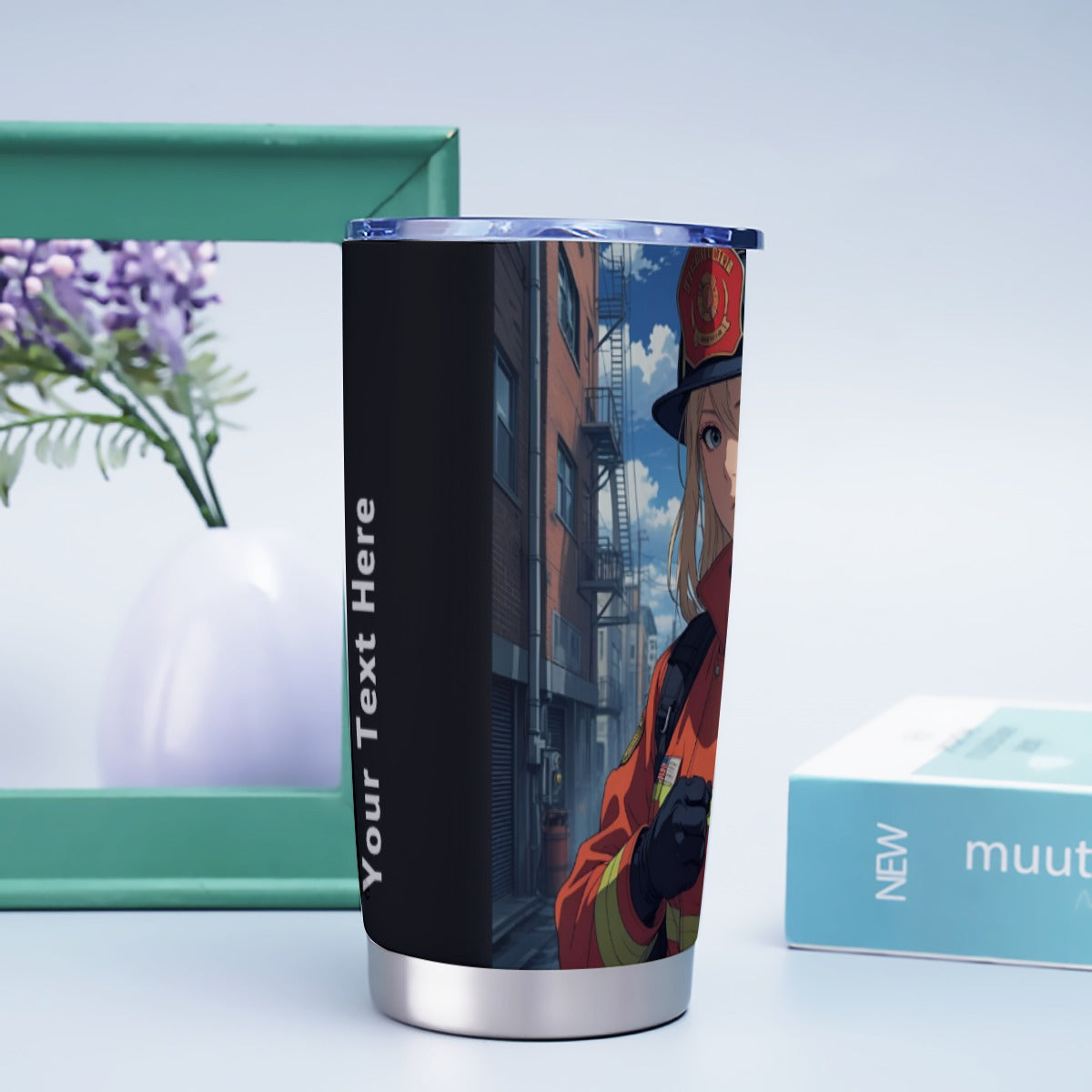 USA-FIRE-AnimeWoman Personalized 20oz Stainless Steel Tumbler