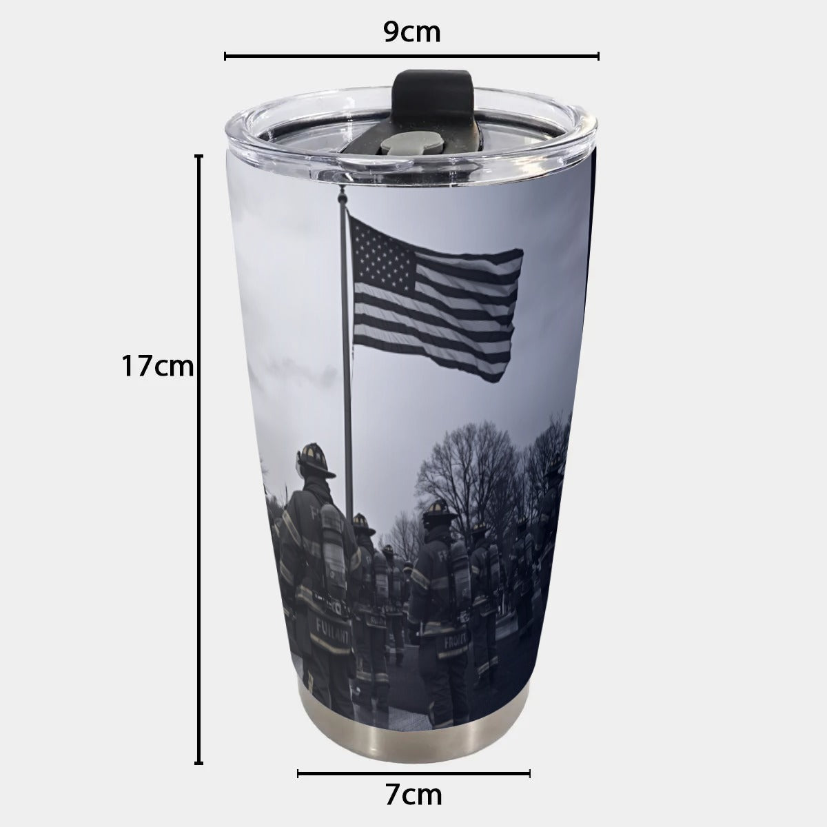 USA-FIRE-USFlag Personalized 20oz Stainless Steel Tumbler
