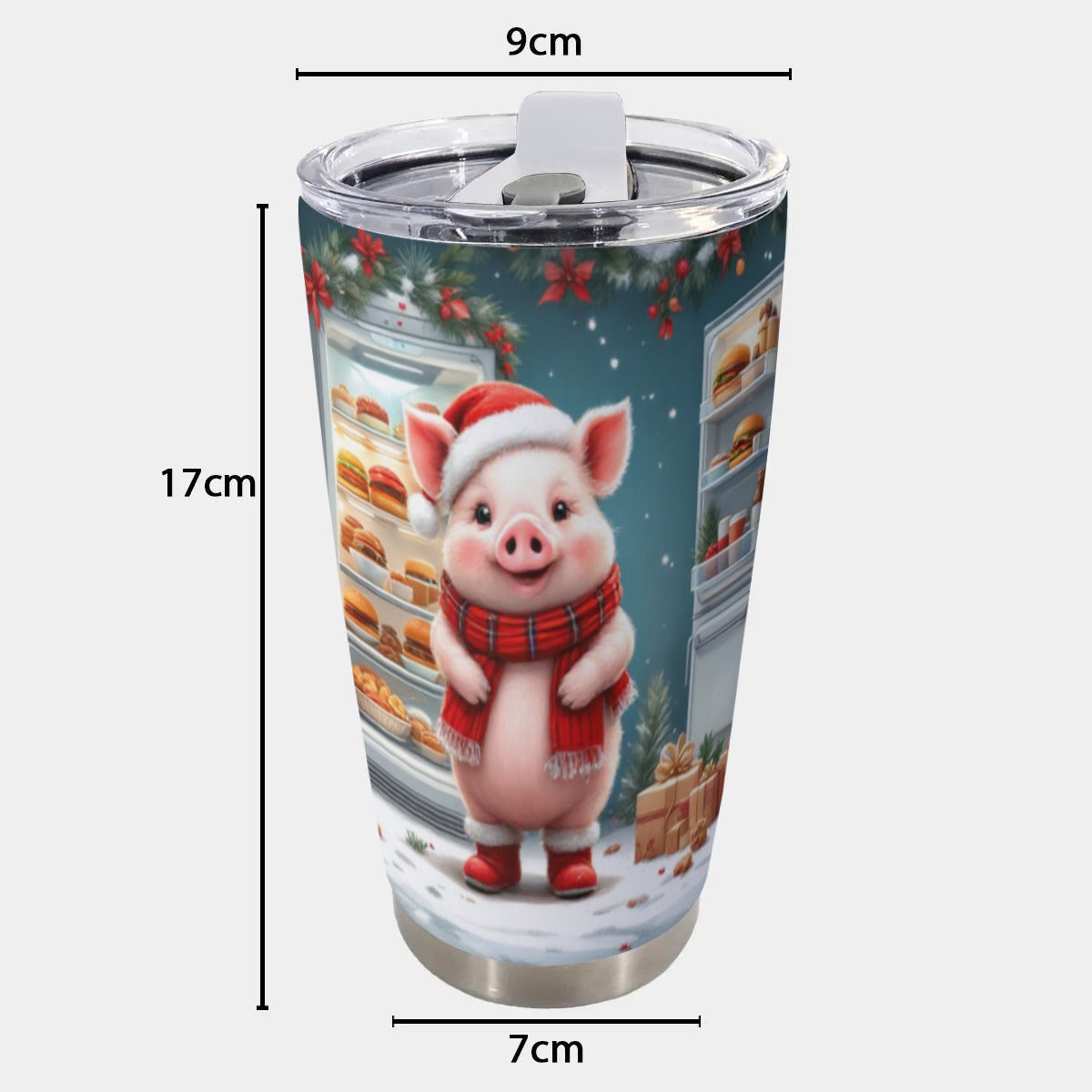 X-Piggy-INT - Stainless Steel Mug - Personalized 20oz Insulated Travel Cup With Spill Proof Lid
