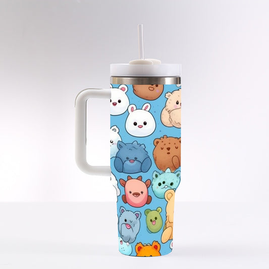 40 Oz Stainless Steel Tumbler - Insulated Water Bottle With Leak Proof Lid & Silicone Straw Lid