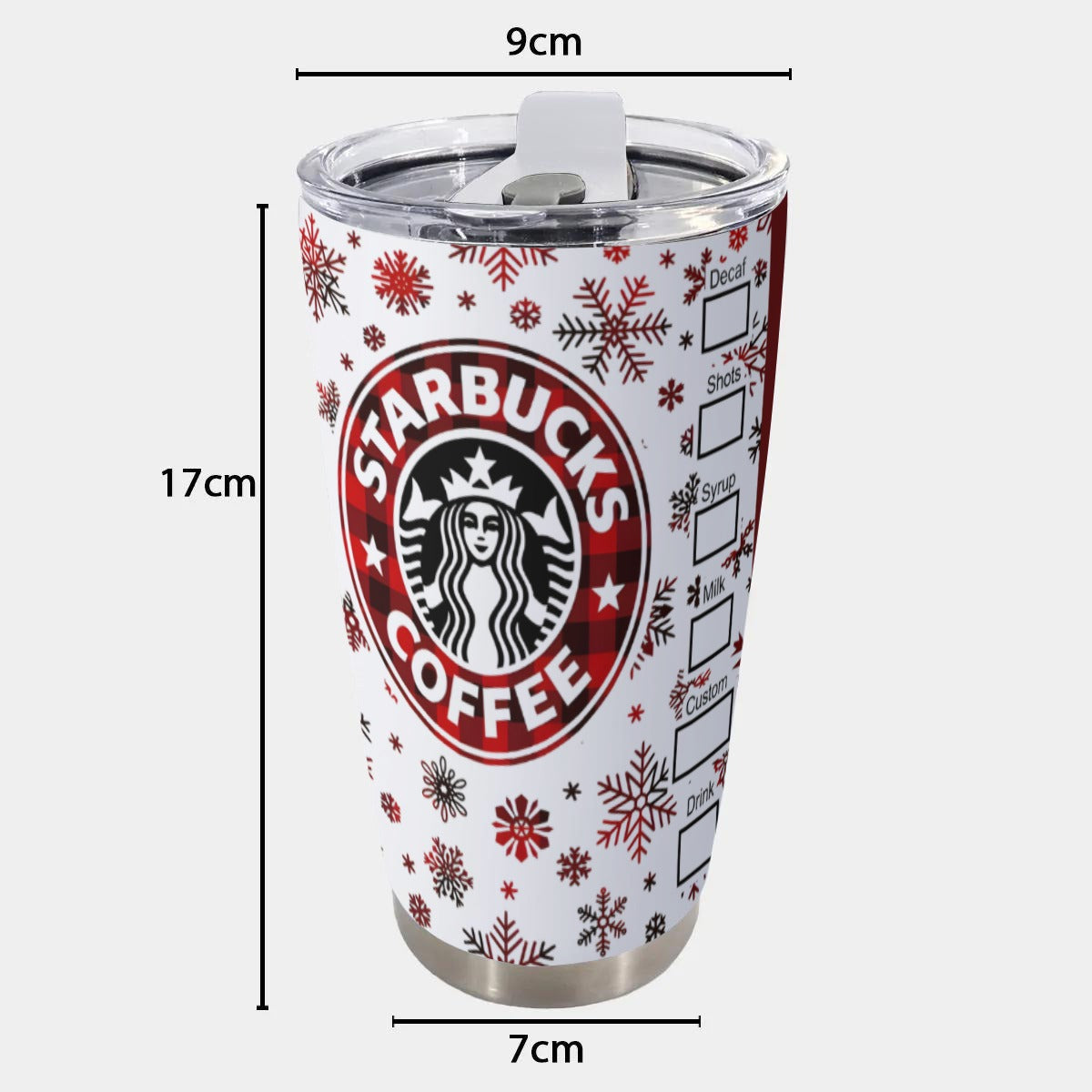 X-SBSnowflake-INT - Stainless Steel Mug - Personalized 20oz Insulated Travel Cup With Spill Proof Lid