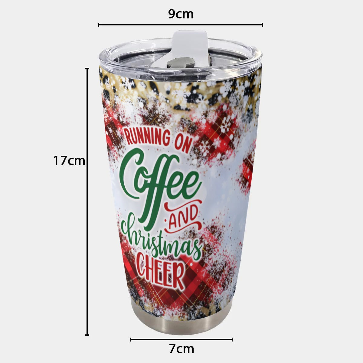 X-CoffeeCheer-INT - Stainless Steel Mug - Personalized 20oz Insulated Travel Cup With Spill Proof Lid