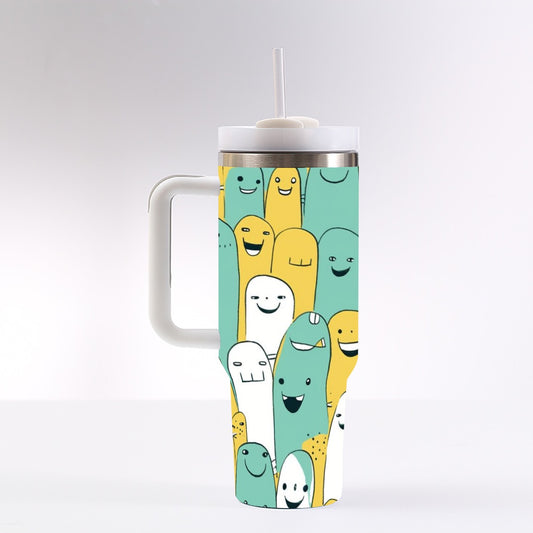 40 Oz Stainless Steel Tumbler - Leak Proof Cup With Straw & Double Wall Insulation