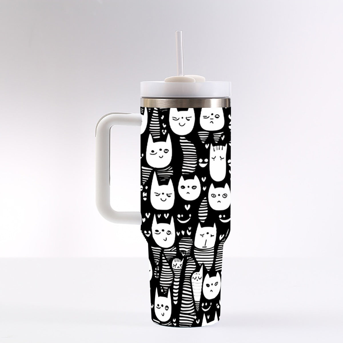 40 Oz Stainless Steel Tumbler - Insulated Travel Cup With Straw Lid, Leak Proof