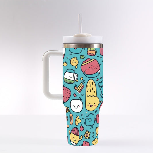 40 Oz Stainless Steel Tumbler – Leak Proof Lid | Large Capacity Cup with Handle