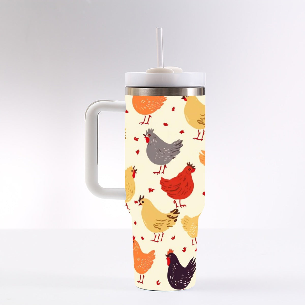 40 Oz Stainless Steel Tumbler - Insulated Water Bottle With Leak Proof Lid & Silicone Straw