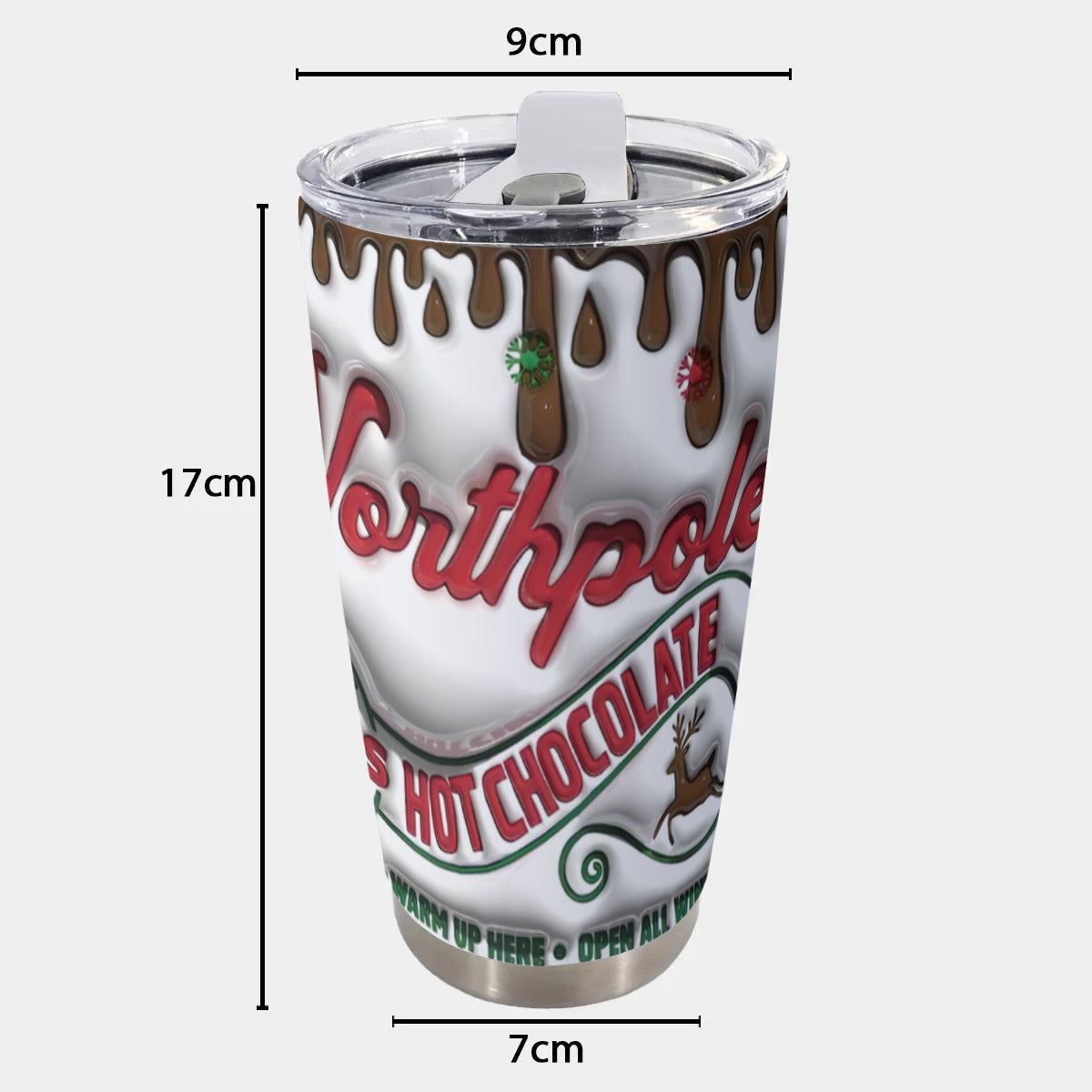 X-Northpole-INT - Stainless Steel Mug - Personalized 20oz Insulated Travel Cup With Spill Proof Lid