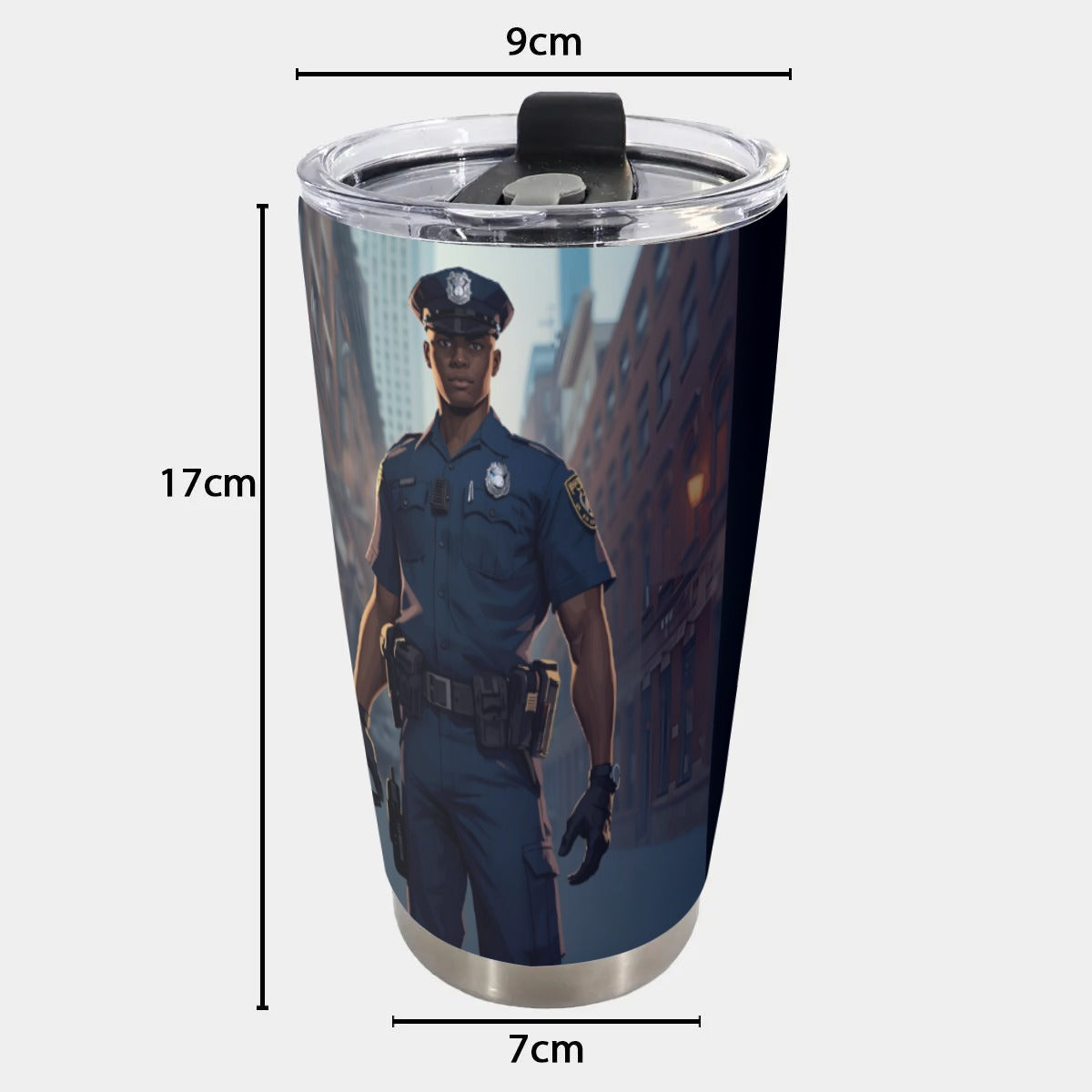 USA-POL-BlackMale Personalized 20oz Stainless Steel Tumbler