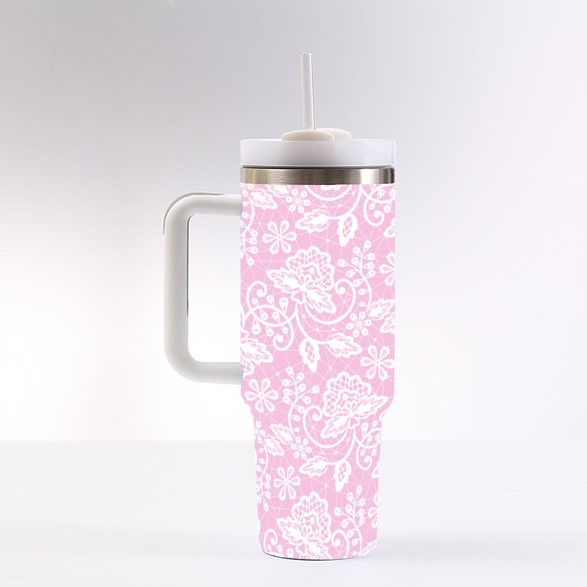 40 Oz Stainless Steel Tumbler - Leak Proof Tumbler With Straw & Handle | Large Capacity Cup