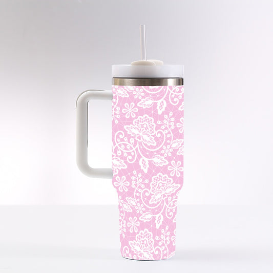 40 Oz Stainless Steel Tumbler - Leak Proof Tumbler With Straw & Handle | Large Capacity Cup