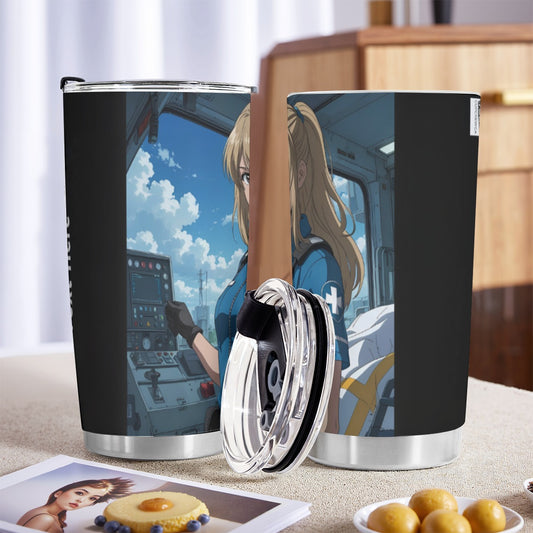 USA-EMS-BlondeWoman | Personalized 20oz Stainless Steel Tumbler