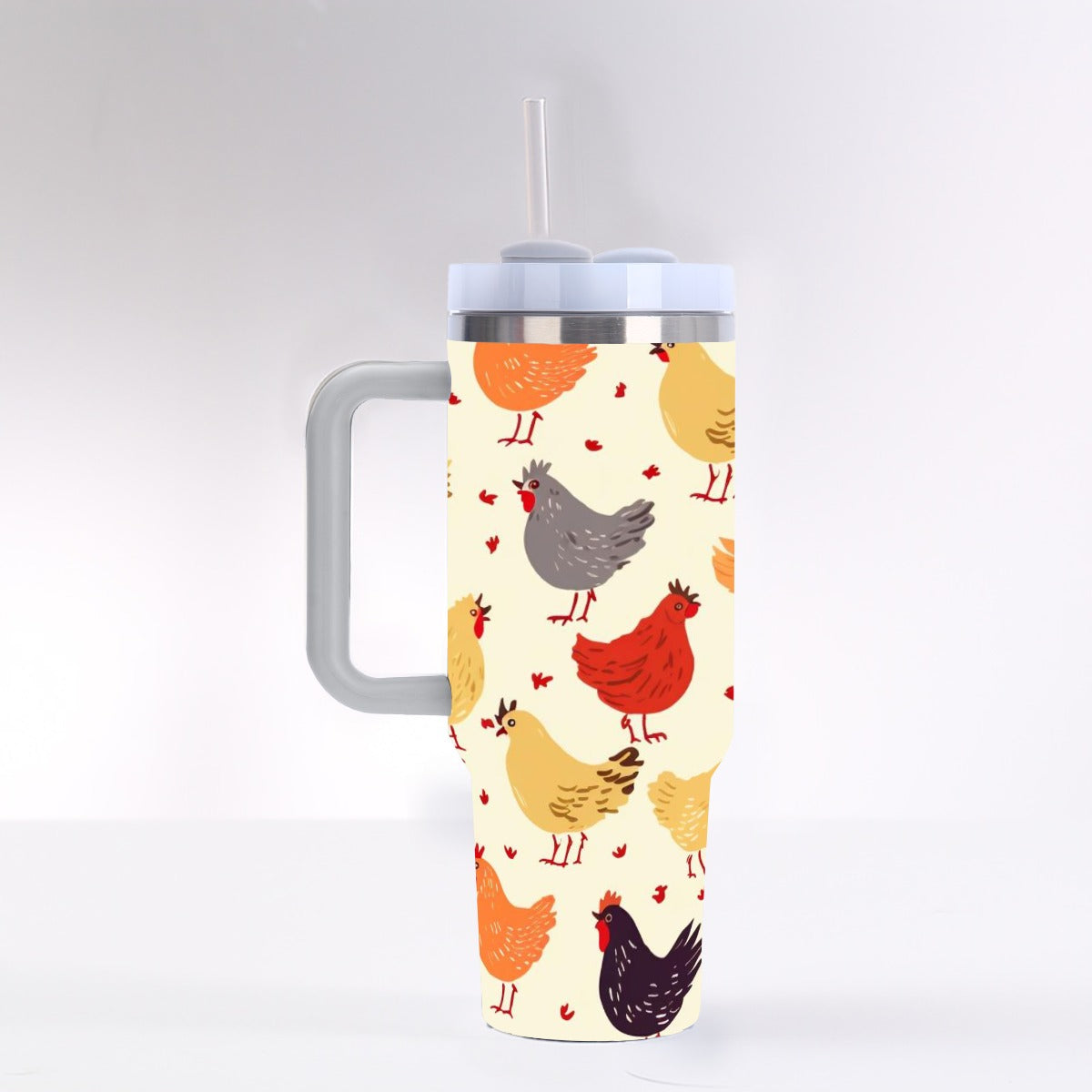 40 Oz Stainless Steel Tumbler - Leak Proof Tumbler With Straw & Handle