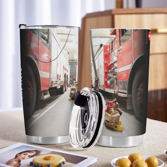 USA-FIRE-BetweenTrucks Personalized 20oz Stainless Steel Tumbler