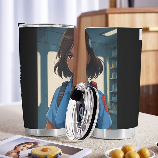 USA-EMS-BlackWoman | Personalized 20oz Stainless Steel Tumbler