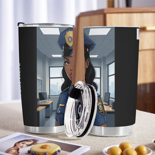 USA-POL-BlackFemale Personalized 20oz Stainless Steel Tumbler