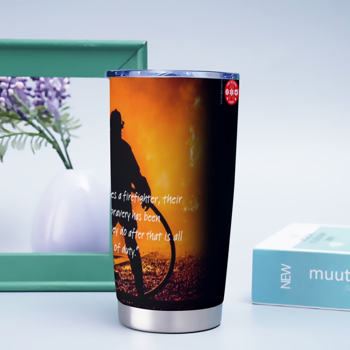 USA-FIRE-LineOfDutyQuote | Personalized 20oz Stainless Steel Tumbler