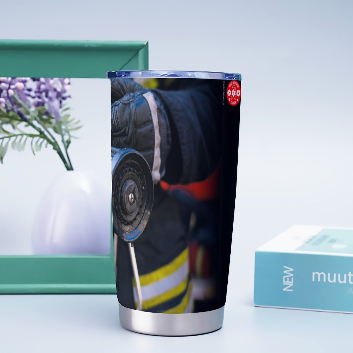 USA-FIRE-HoseInHand | Personalized 20oz Stainless Steel Tumbler