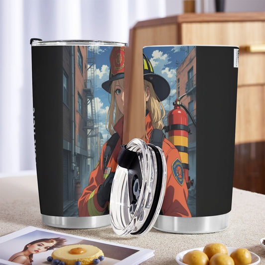 USA-FIRE-AnimeWoman Personalized 20oz Stainless Steel Tumbler