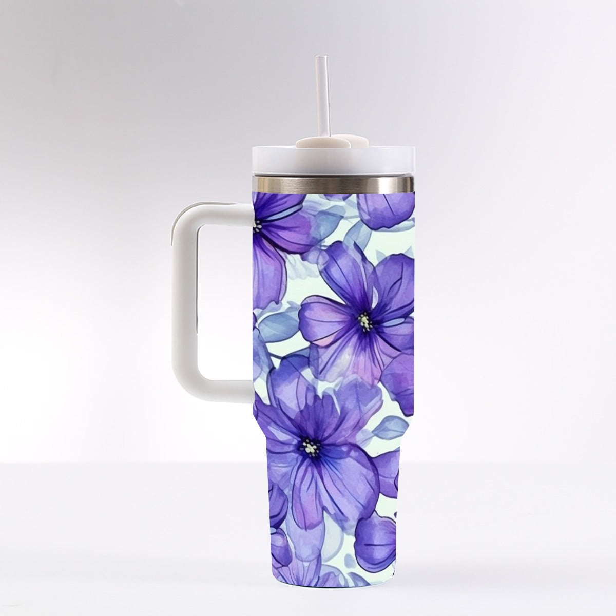 40 Oz Stainless Steel Tumbler – Insulated Water Cup With Straw & Handle, Leak Proof Lid