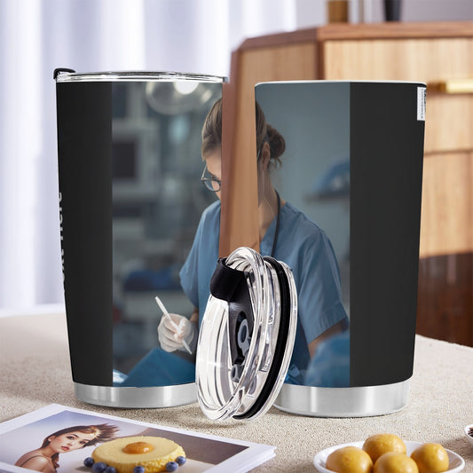 USA-NursePhotoReal Personalized 20oz Stainless Steel Tumbler