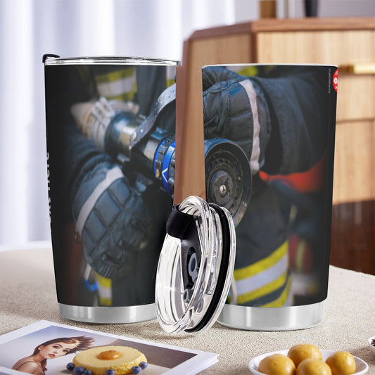 USA-FIRE-HoseInHand | Personalized 20oz Stainless Steel Tumbler