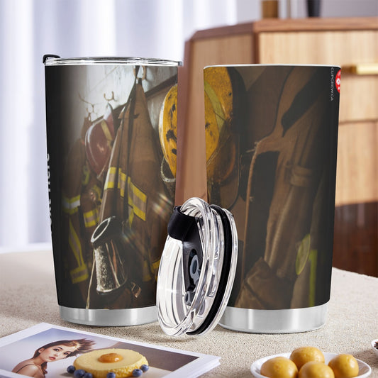 USA-FIRE-BunkerGear5 Personalized 20oz Stainless Steel Tumbler