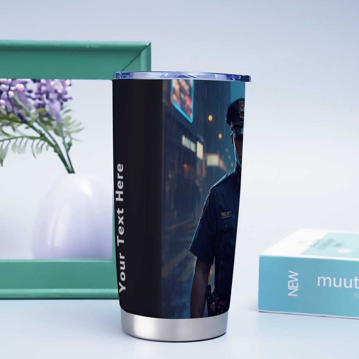 USA-POL-MaleOfficer Personalized 20oz Stainless Steel Tumbler