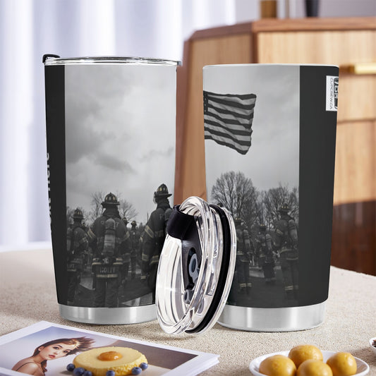USA-FIRE-USFlag Personalized 20oz Stainless Steel Tumbler