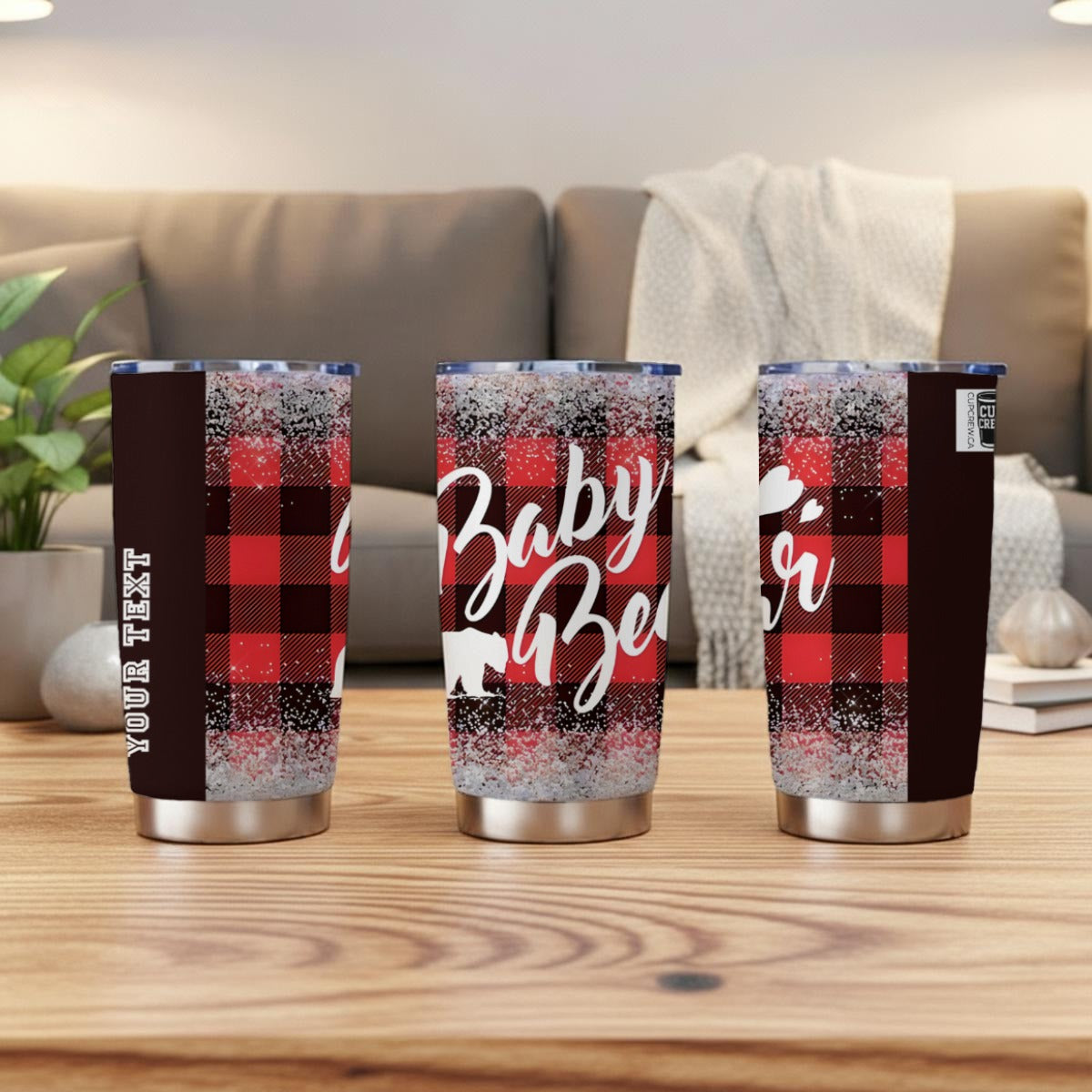 X-BabyBear-INT - Stainless Steel Mug - Personalized 20oz Insulated Travel Cup With Spill Proof Lid