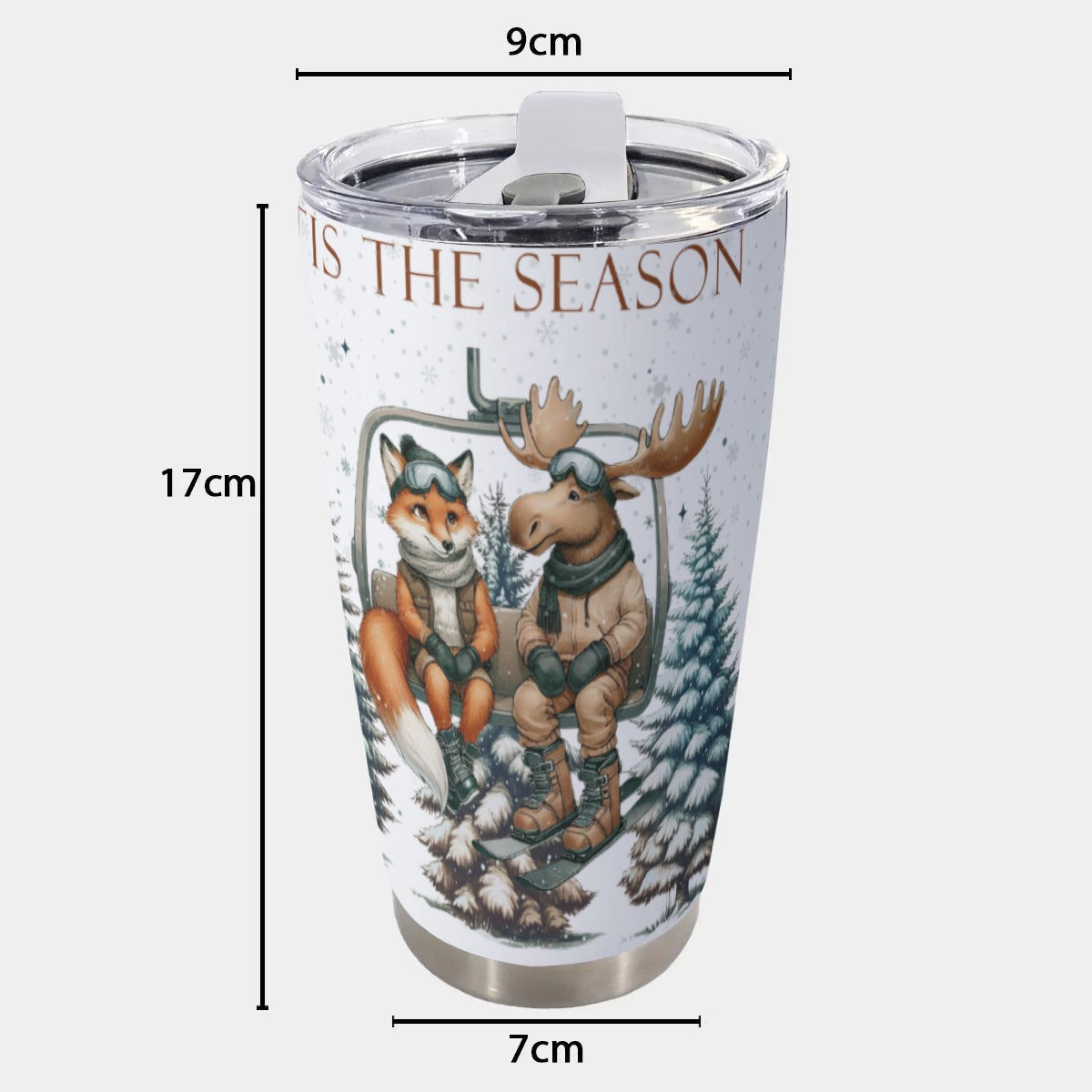X-FoxMoose-INT - Stainless Steel Mug - Personalized 20oz Insulated Travel Cup With Spill Proof Lid