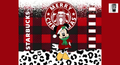 A collage of various images, including a red and white Starbucks logo, a Minnie Mouse character, and a leopard print pattern. The text 