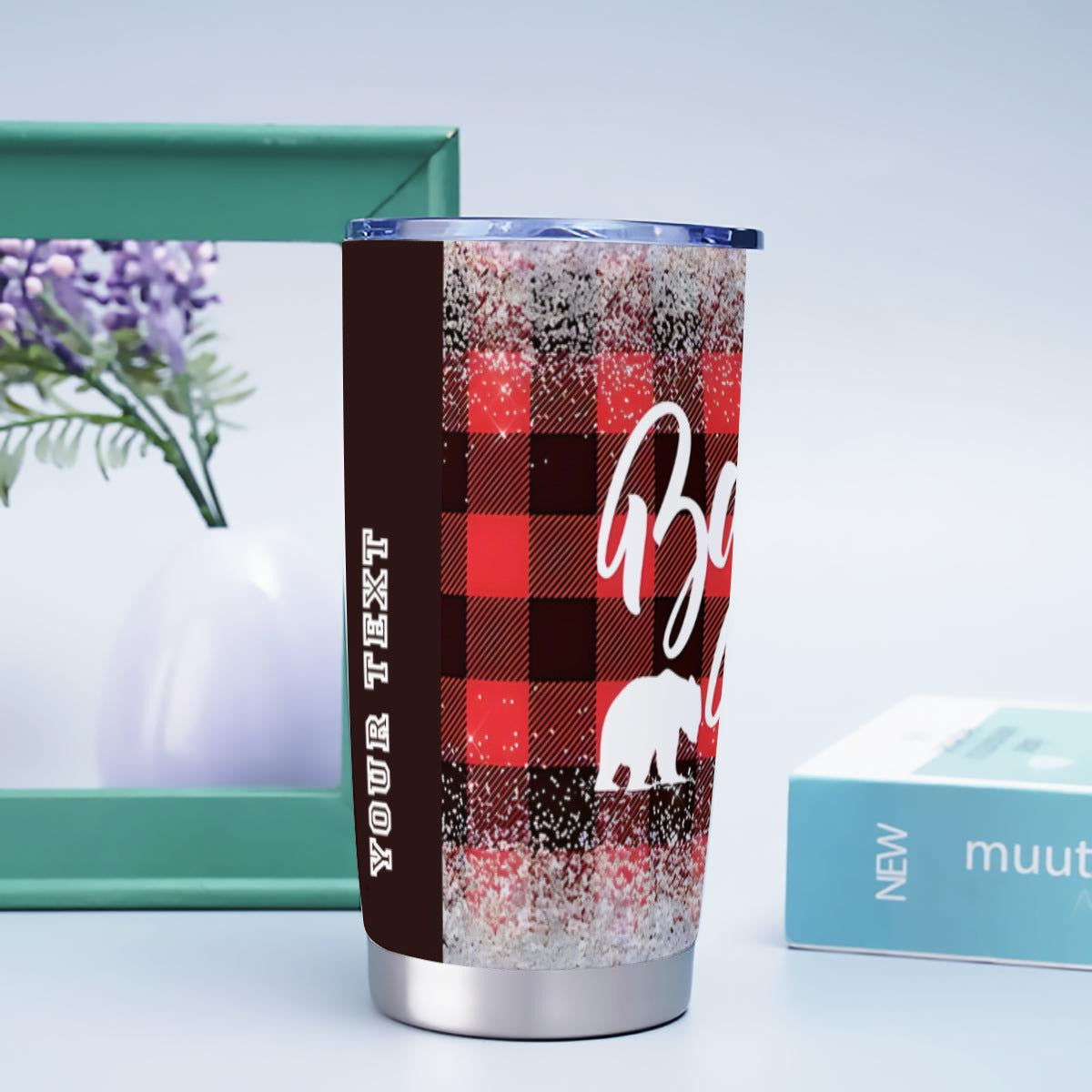 X-BabyBear-INT - Stainless Steel Mug - Personalized 20oz Insulated Travel Cup With Spill Proof Lid